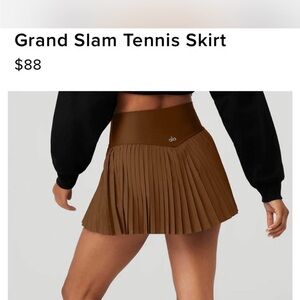 ALO Yoga Grand Slam Pleated Tennis Skirt- Women’s XXS Brown